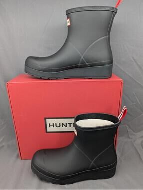 HUNTER ORIGINAL PLAY Short Women's Black Boots (US 10 / UK 8 / EU 42) NIB